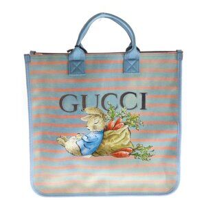 Gucci Peter Rabbit Children's Canvas Tote Light Blue Orange Light Blueorange